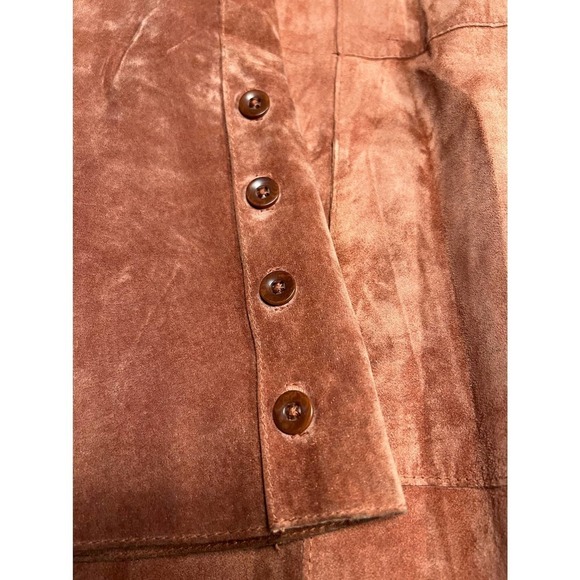 John Carlisle - Anonymous women's Suede Leather Long Coat Size M - Picture 5 of 7